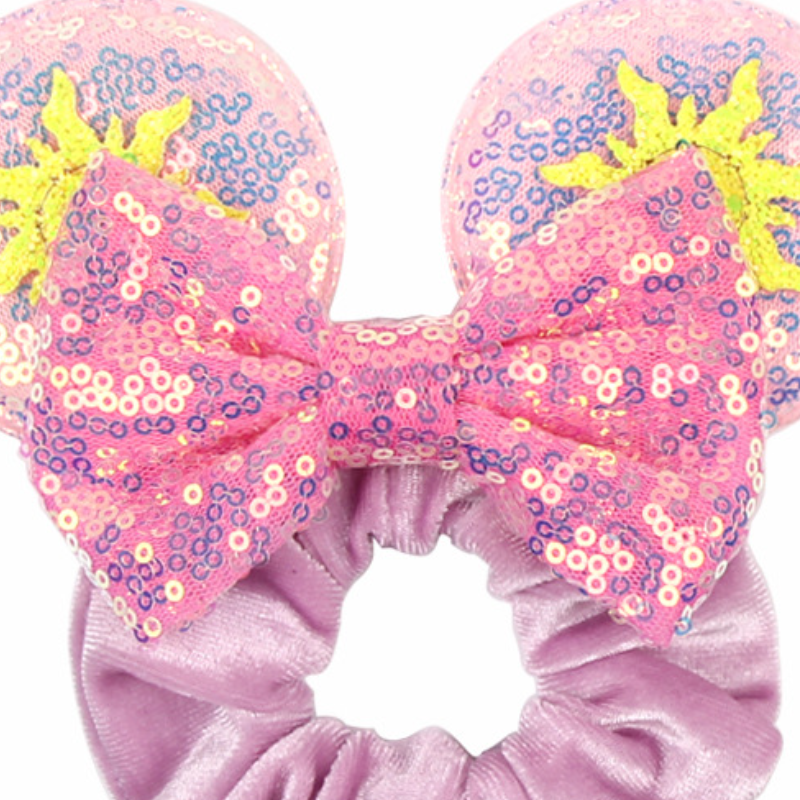 Disney hair ring for Halloween girls hair accessory Mickey Christmas thickened velvet sausage elastic gold velvet hair for Halloween or Christmas Acce