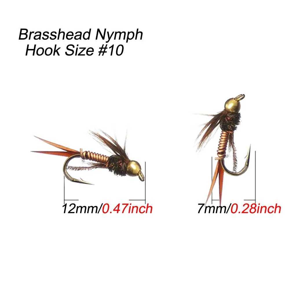 61224PcsBox Fast Sinking Wire Tungsten Bead Dry Flies Nymph Fishing Fake Lure Fishing for TroutBass Bait W250926