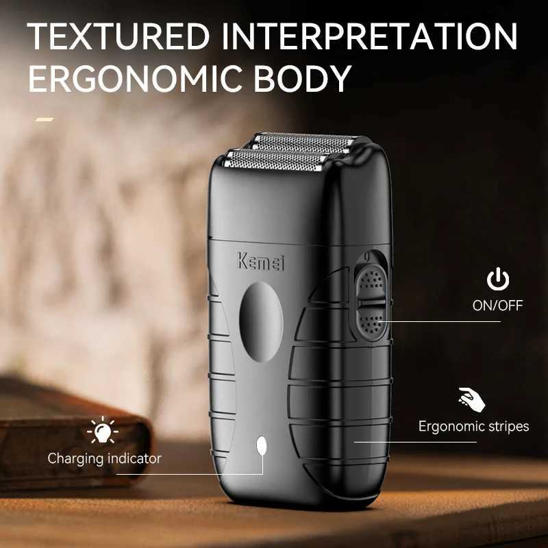 KEMEI Mens Electric Shaver Cordless Rechargeable Electric Shaver Mens Beard Trimmer Hair Clipper Shaver R250926