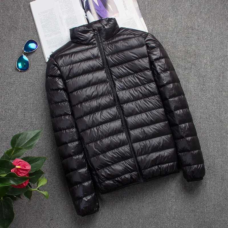 New Brand Autumn Winter Light Down Jacket Mens Fashion Hooded Short Large Ultrathin Lightweight Youth Slim Coat Down Jackets W250926