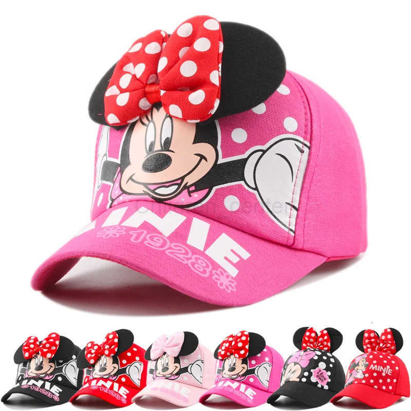 Disney European and American girls baseball cap cute princess bow childrens hat summer sun protection baseball cap H250926