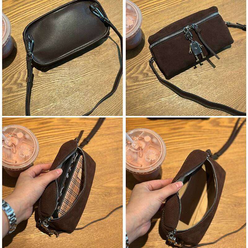 Ladies Retro Soft Cowhide Handbags Women's Suede Frosted Cow Leather Shoulder Bag Female Fashion Trend Designer Bags Girl Suotong2509