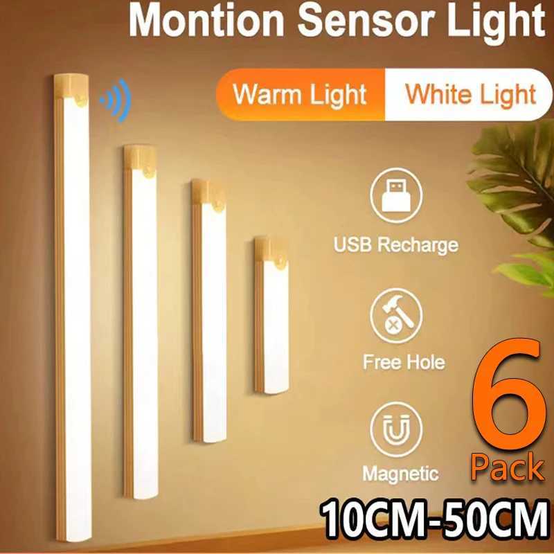 Under Cupboard Kitchen Lights Cabinet Light Motion Sensor Indoor Rechargeable Strip Wardrobe Lighting Battery Operated Magnetic C250925