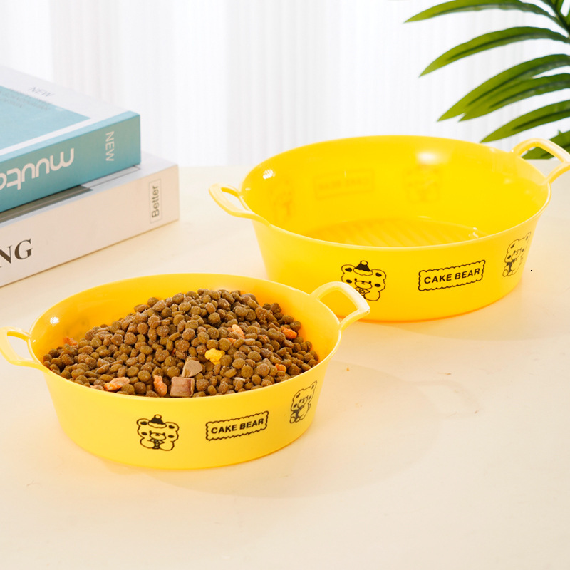 New with Handle, PP Material, Available in Various Sizes, Pet Dog Water Bowl, Cute Large Cat Food Bowl
