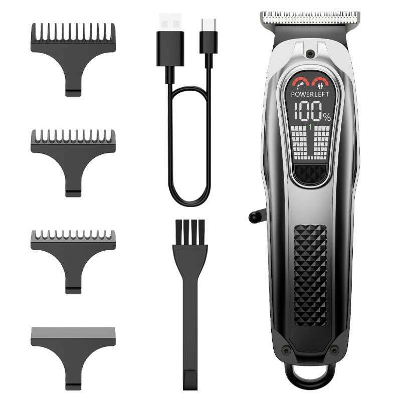Electric digital charging hair clipper for household use oil head carving shaving electric push shear highpower electric pusher R250926