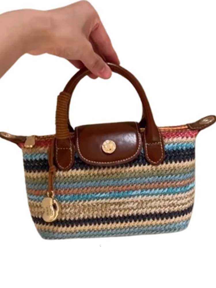 Rainbow Weave Womens Crossbody Bag Luxury mat Handbag Dumpling ape Magnetic Bule Soft Fabric oulder BagW250926