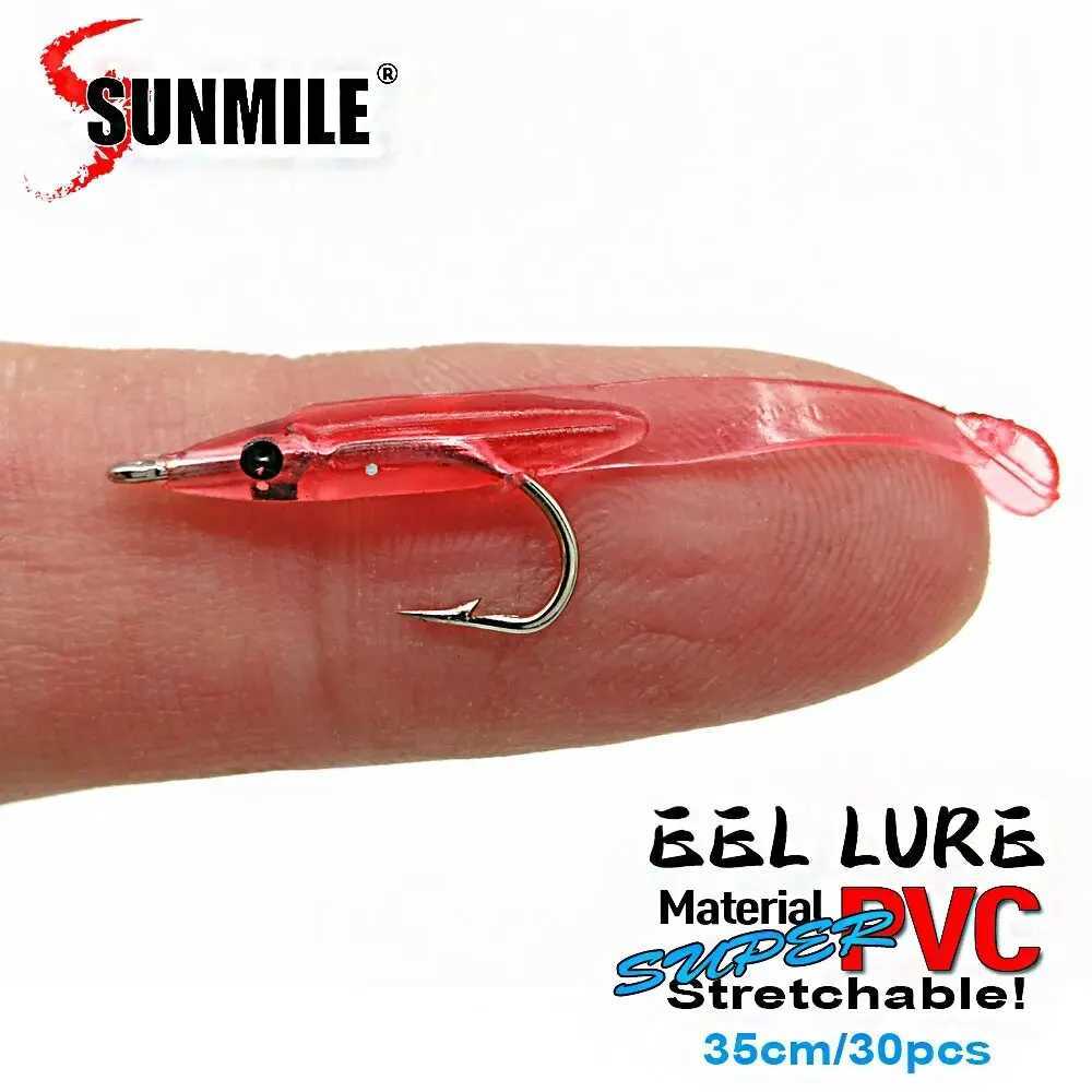SUNMI 30pcs Eel Soft Fishing Lure 35mm PescaTack Wobbrs Fish Lures Carp urre Soup Soft Baits W250926