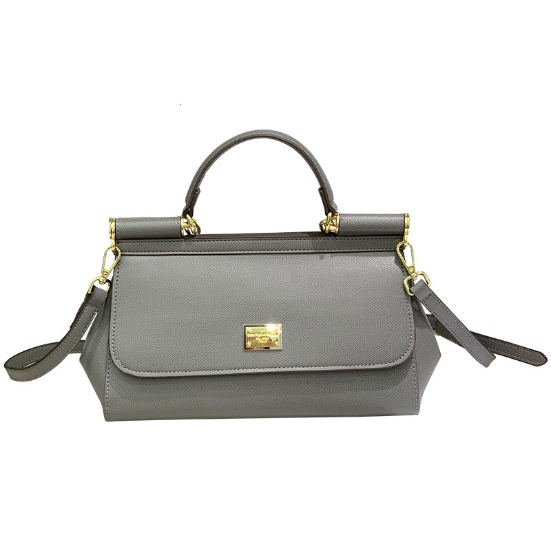 DG Genuine Leather Shoulder Large Baguette Sicily Handbag Crossbody Spring Summer Flap Cowhide Pattern Bag
