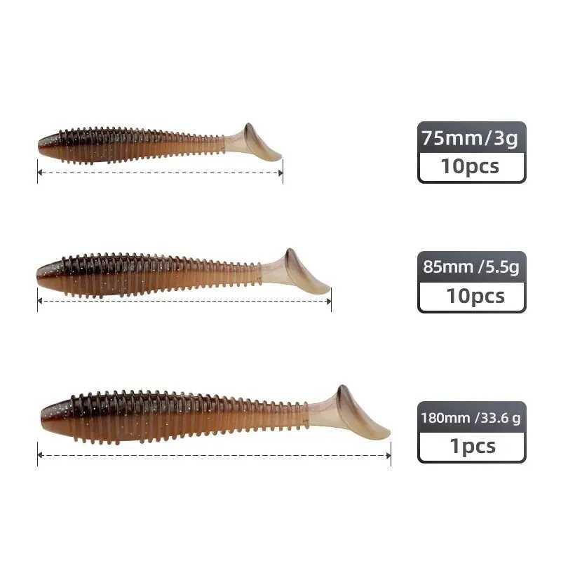 MEREDITH Swing FAT 75mm 85mm Padd Tail Lures Wobbr Fishing Soft Lure For Bass Silicone Bait W250926