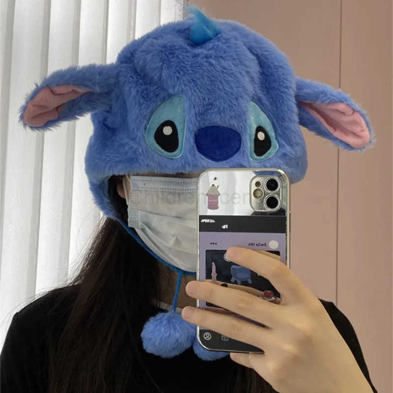 Disney Personalized Series Stitch Cute Creative Cartoon Pattern Men and Womens Winter New Warm Ear Protection Hat Holiday Gift H250926