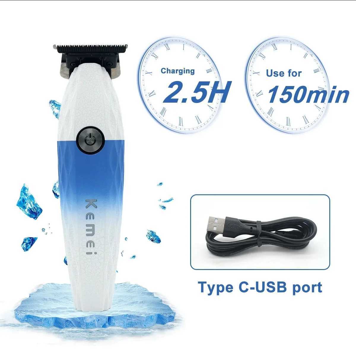 Kemei Hair Clippers Professional Hair Cut Machine MM Body Trimmer Electric Clippers Rechargeable Hair Clippers Men KM1690 R250926