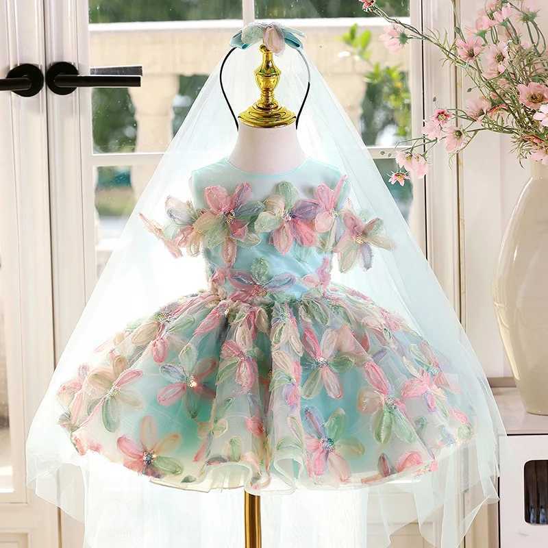 KLGFLD Flower children wedding childrens dress girls birthday party evening dress highend piano playing girls dress Z250926