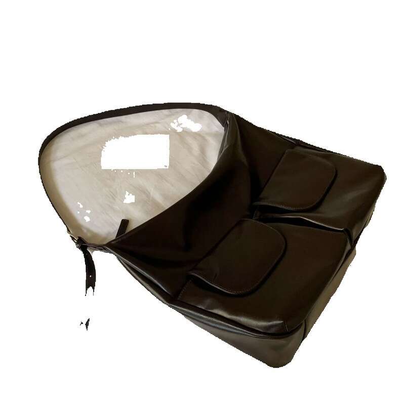 Fall And Winter Korean Customized Double Pockets Lazy Soft Leather Shoulder Large Casual Satchel Fashionable Versatile Leisure Daily