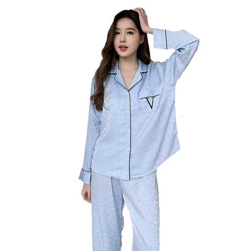 Sexy Leopard Print Pajamas Set Rayon Sleep Set Womens Home Clothes Long Shirtpants Loungewear As Gift Pijamas Suit Z250925
