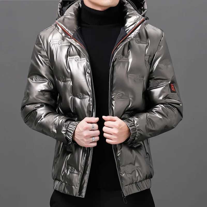 New Winter Bright Solid Color Hooded Warm Down Jacket Fashionable and Trendy Highquality and Comfortable Warm Jacket W250926
