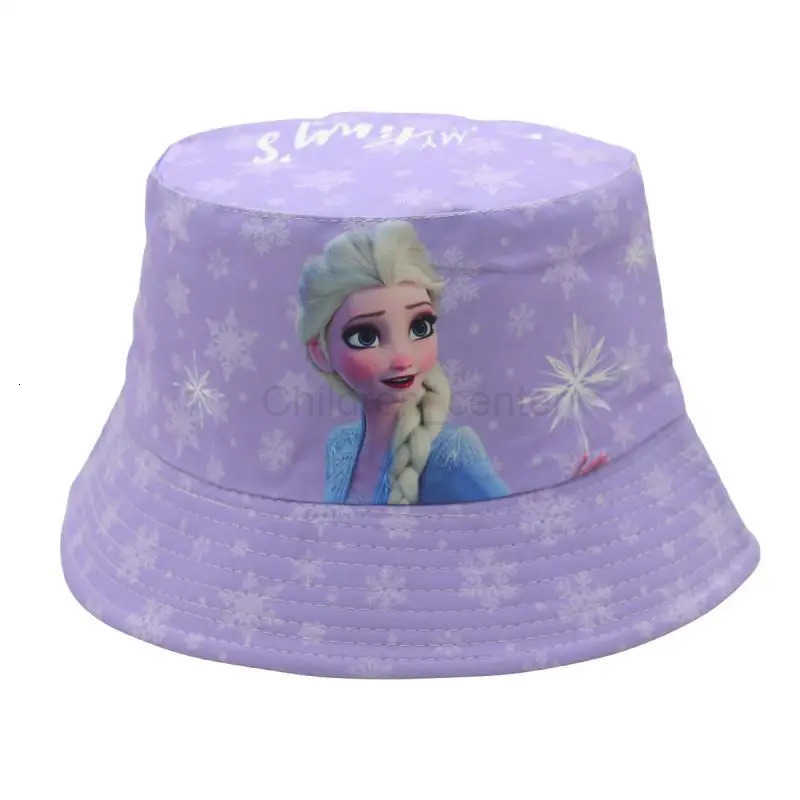 Disney Frozen Elsa Princess Childrens Fisherman Hat Anime Sun Protection Bucket Hat ParentChild Summer Sun Hat Children Gift H250926