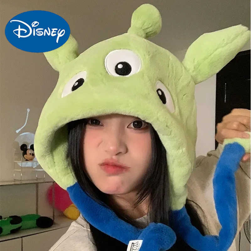 Disney New Toy Story Alien Anime Cartoon Plush Hat Creative Funny Personalized Windproof Ear Protection Warm Pullover Hat Gift H250926