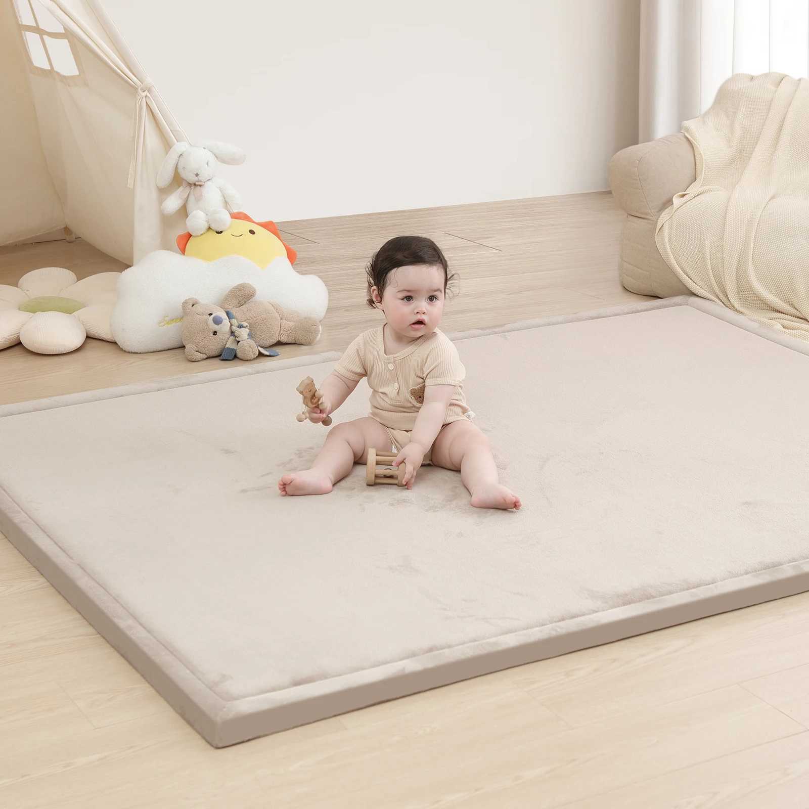 150x200CM Extra Large Non Slip Crawling Mat Playmat Infant Floor Mats Thick Soft Coral Velvet Nursery Rug Baby Carpet C250926