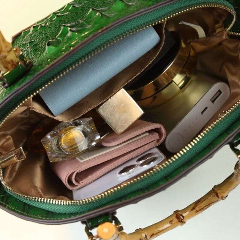 Hard skin women's bag new fashionable bamboo section handbag atmospheric niche design shell shoulder cross