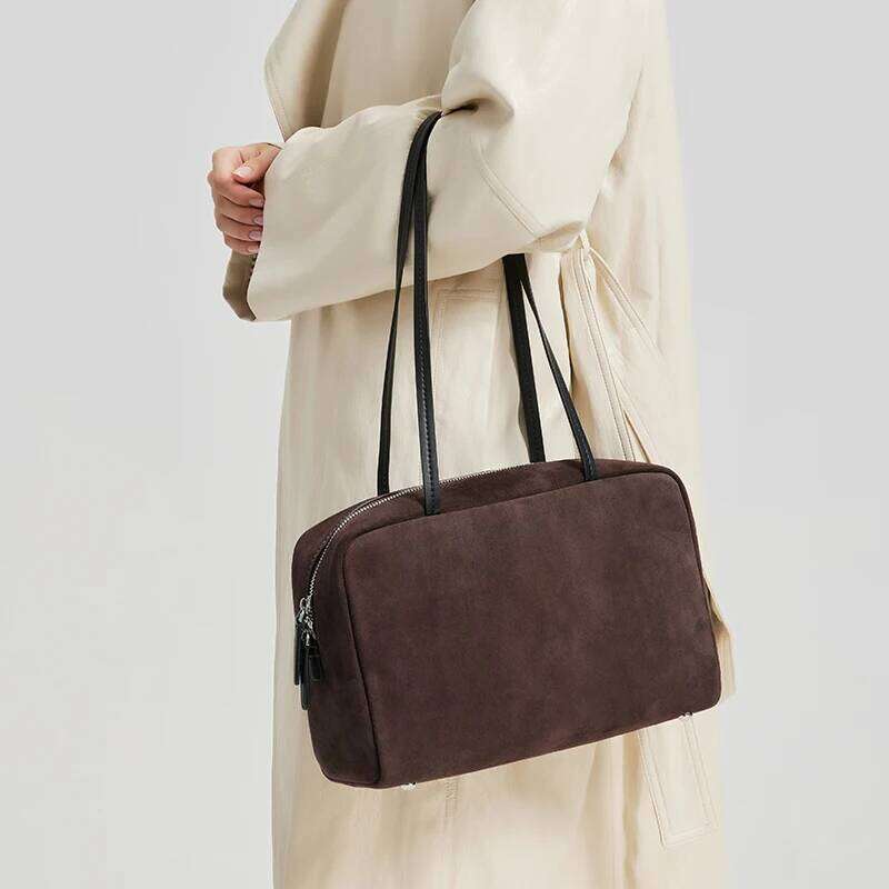 New Winter Women's Suede Leather Bag Fashion Genuine Leather Crossbody Bag Female Square Furry Shoulder Handbags Suotong2509