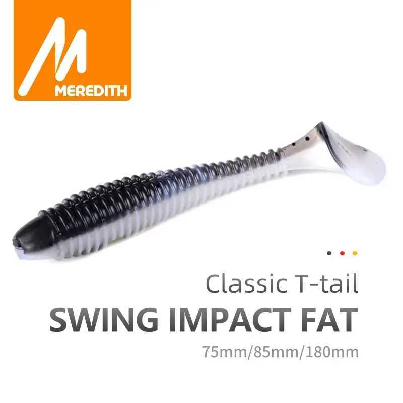 MEREDITH Swing FAT 75mm 85mm Padd Tail Lures Wobbr Fishing Soft Lure For Bass Silicone Bait W250926