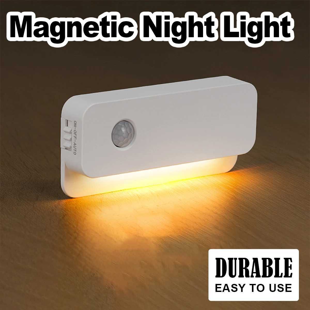 Sensor Led Night Light Magnetic Small Lights Rechargeable Mini Wireless Lamp Stairs Hallway Motion Home Energy Saving Smart Wall C250925