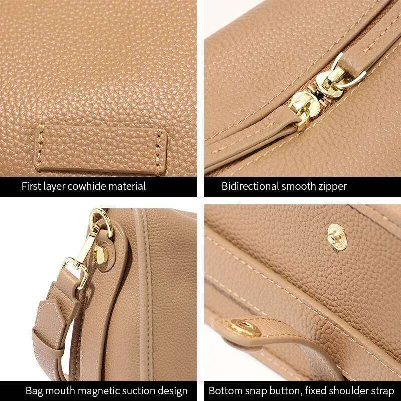 Winter New High-Quality Cowhide Niche Design Crossbody Handbag Versatile Fashion Light Shoulder Commuting Women's Bag MDNG2509