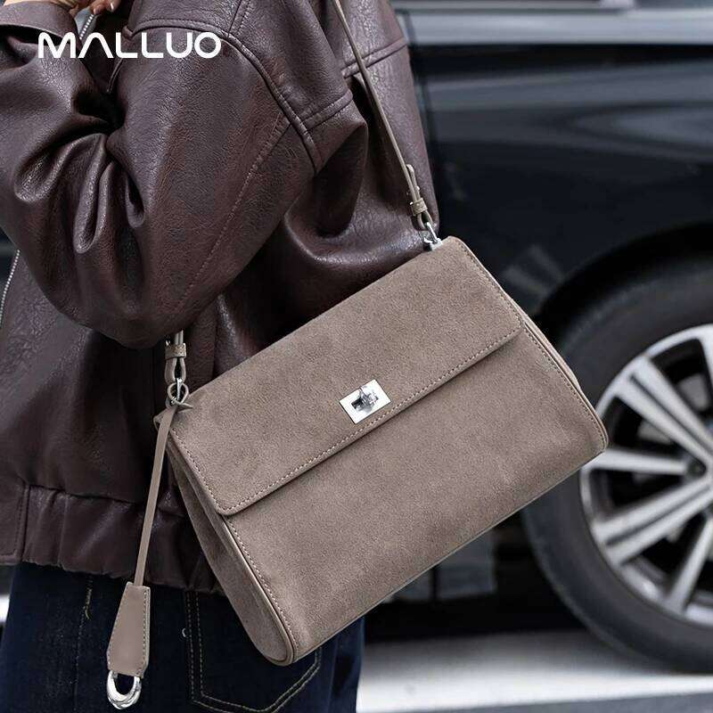 Female Retro Soft Cowhide Durable Handbags Women's Frosted Cow Real Leather Shoulder Bag Ladies Fashion Trend Bags Girls Suotong2509