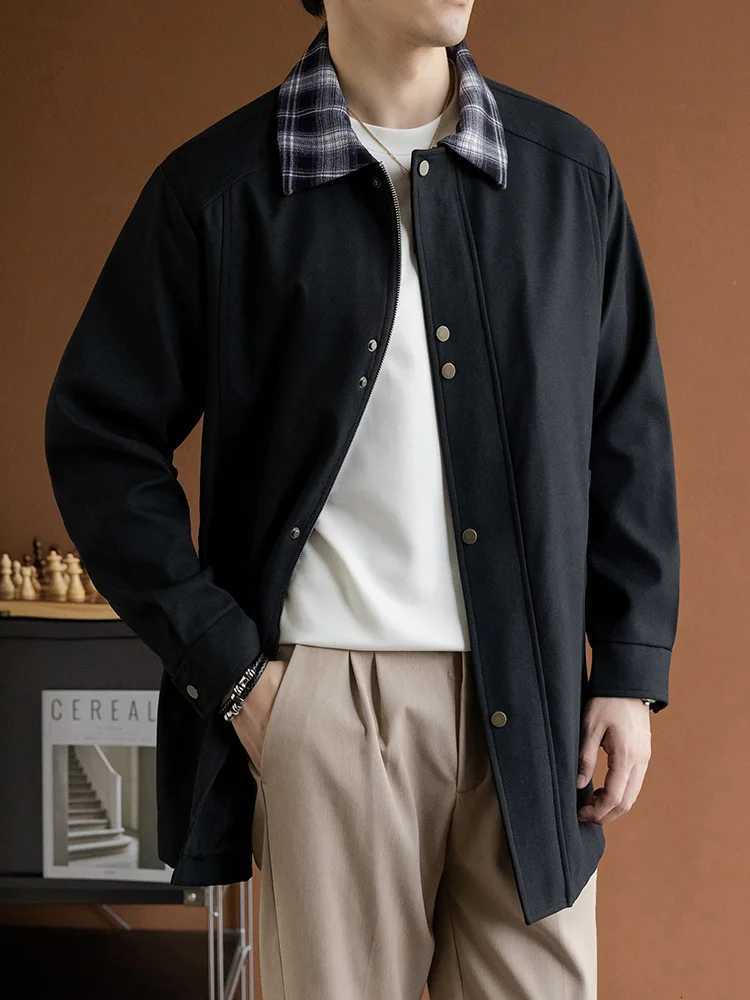 Big Tall 8XL MidLength Trench Coat Oversized Casual Long Jacket Outerwear Korean Fashion Mens Jacket Autumn Winter Coats W250926