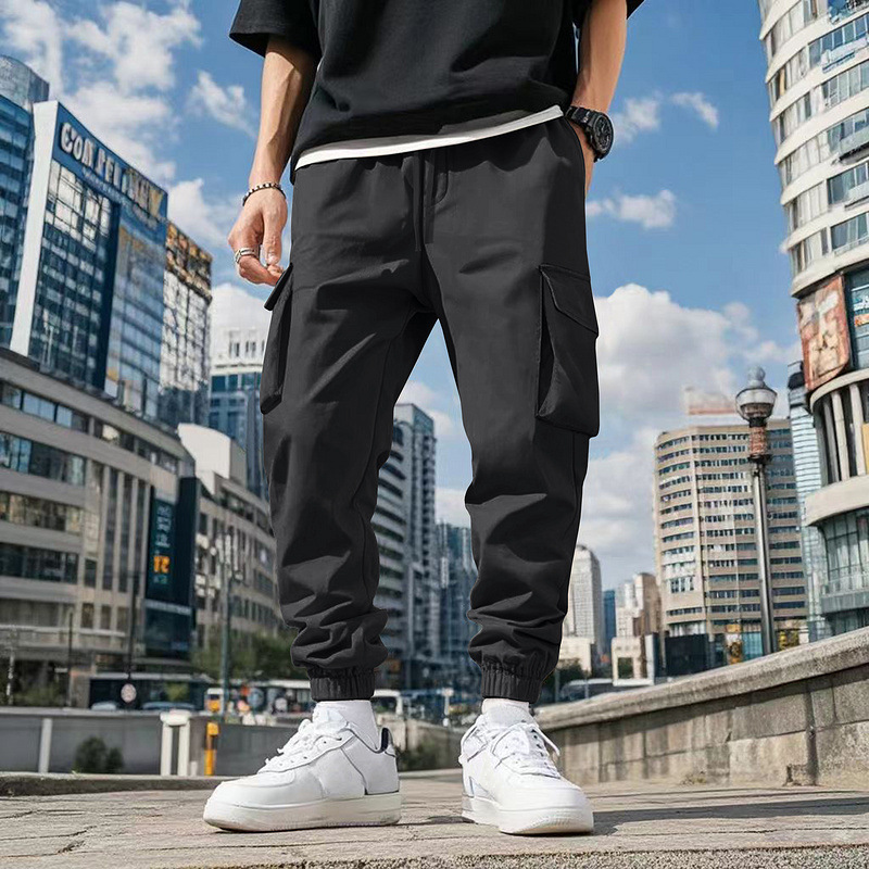 Fashion Men's Workwear Pants American Style Outdoor Multi-Pocket Loose Trendy Casual Sport Tapered Cargo Trousers European size: S-3XL