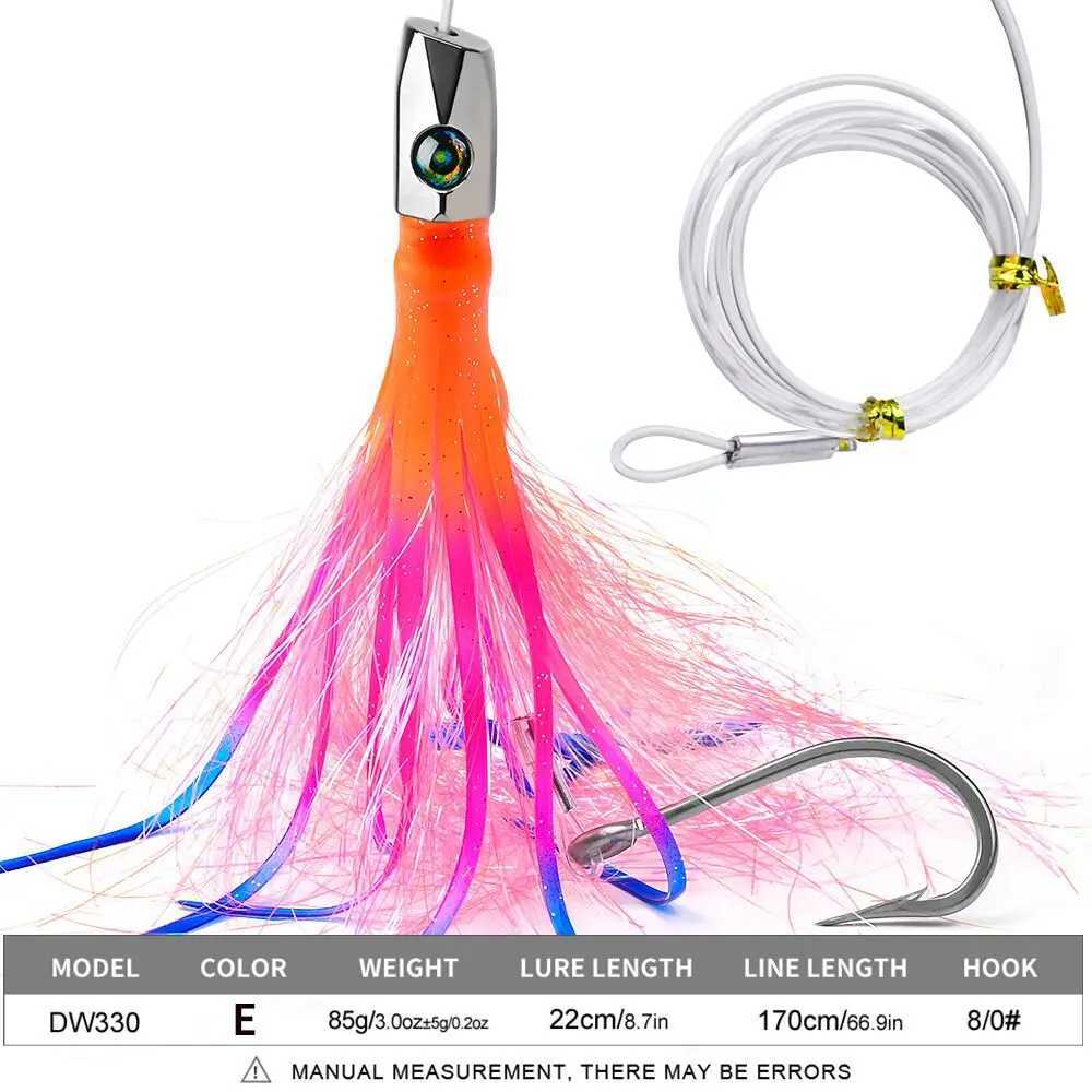1PC Deepsea Seawater Fishing Lure 22cm85g Zinc Alloy Octopus Squid Skirt Bait Big Game Fishing Marlin Tuna Trolling Lure W250926
