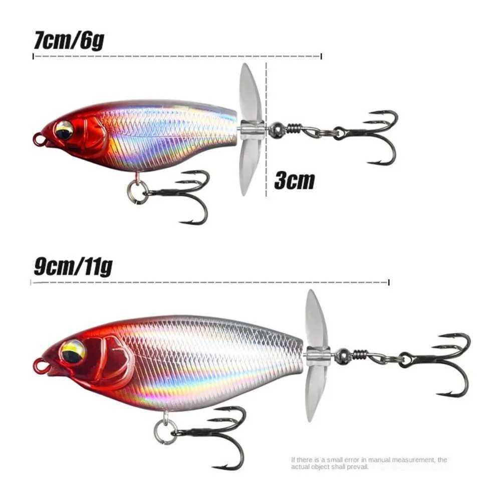 7cm6g 9cm11g pelr War Lure Surface Bait Bass Fake Bait Hardbait Rotating Tail Topwater Fishing Lure Floating W250926