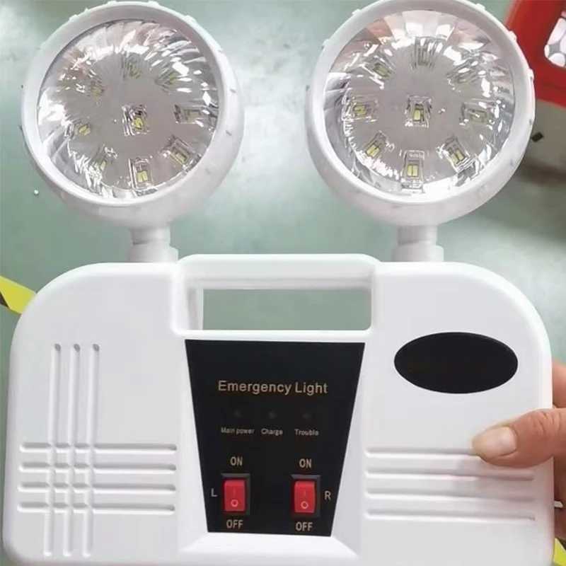 Double Headed Emergency Light LED Charging Emergency Lamp IP30 Fire Exit Indicator Light 3 Hour Emergency Lighting AC85265V C250925
