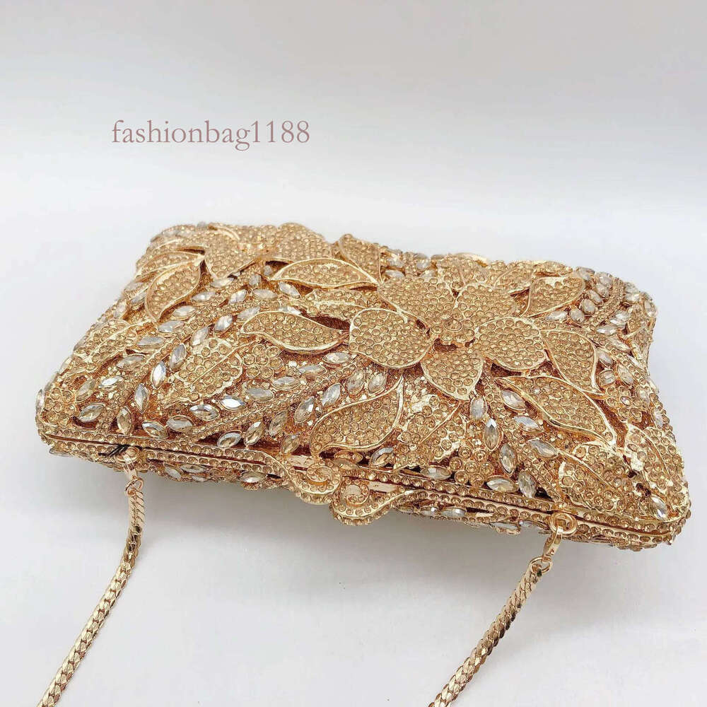 Evening Gold/Sier Chain Shoulder Bags for Women Stones Day Clutches Dias Metal Ladies Clutch Handbags