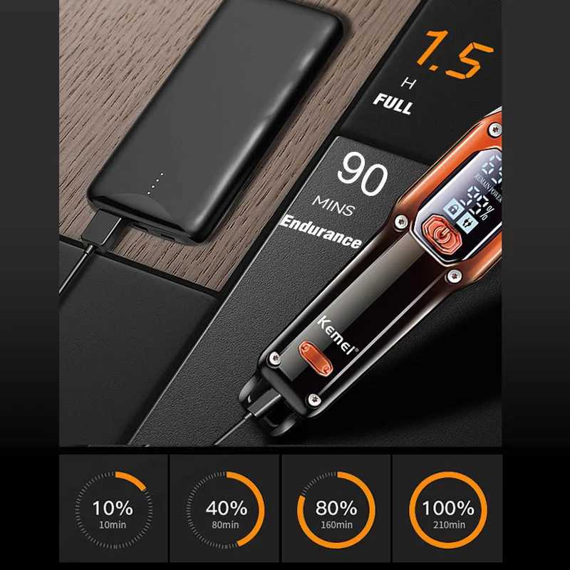 Kemei KM658 Hair clipper Cord or Cordless Use Hair Trimmer Barber Professional Rechargeable Electric Hair Cutting Machine R250926