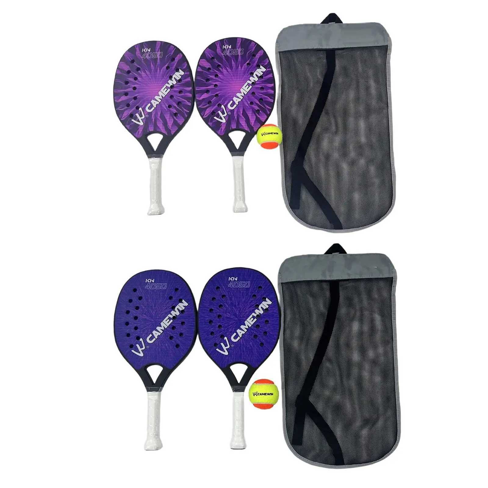 2Pcs Beach Tennis Rackets Portable Beach Tennis Paddles for Yard Playground J250926