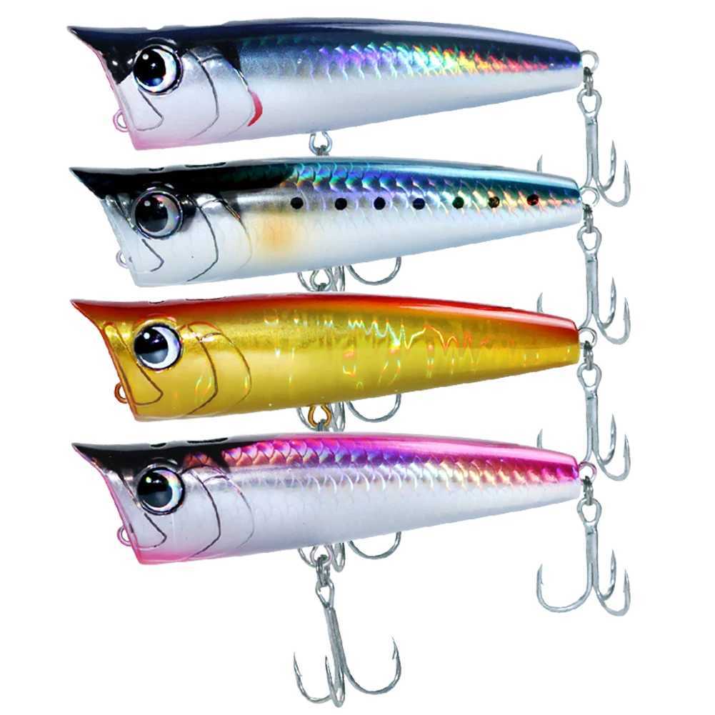 Floating Fishing Lure with Hook Topwater Bubb Baits 3D Eyes Minnow Popper Crank Baits for Freshwater Saltwater Surface Fishing W250926