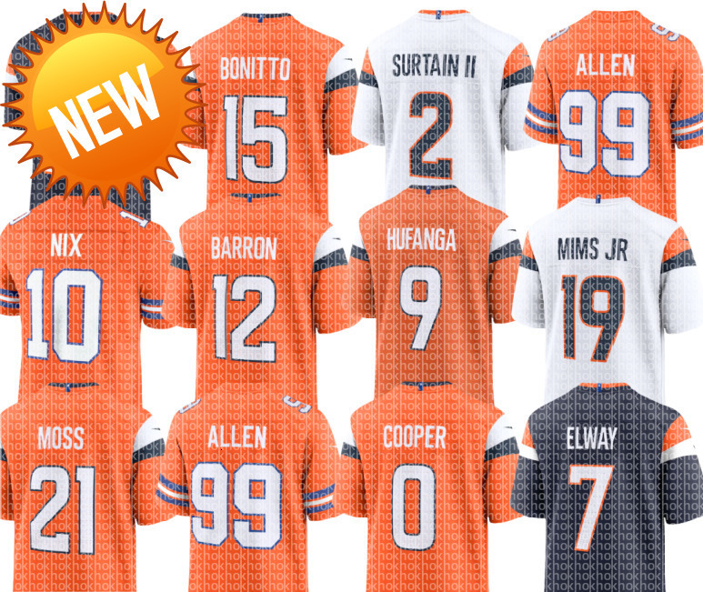 nfl Broncos Jersey 10 Bo Nix 2 Patrick Surtain II Talanoa Hufanga Jaleel McLaughlin Riley Moss Devaughn Vele Alex Singleton Lucas Krull Jonathon Cooper Garett Bolles