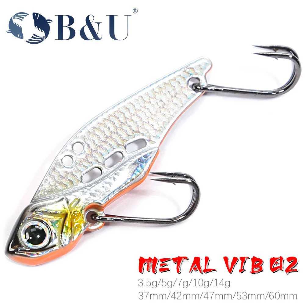 BU Blade Bait Spinner Spoon Metal Jig Bait VIB Sinking Spinning Treb Hook Spinneait Pesca Pike Carp Sea Fishing Lure W250926