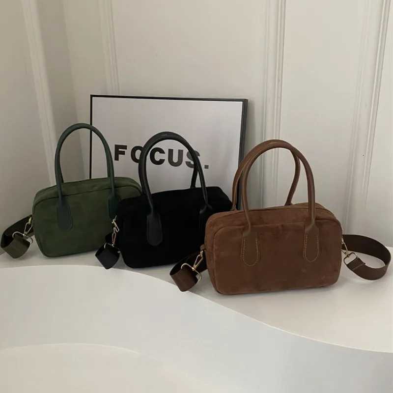 Retro Suede Women Top Handle Bag High Quality Crossbody Bag Solid Color Tote Bag Large Capacity Boston Bag Autumn Winter Handbag Z250926