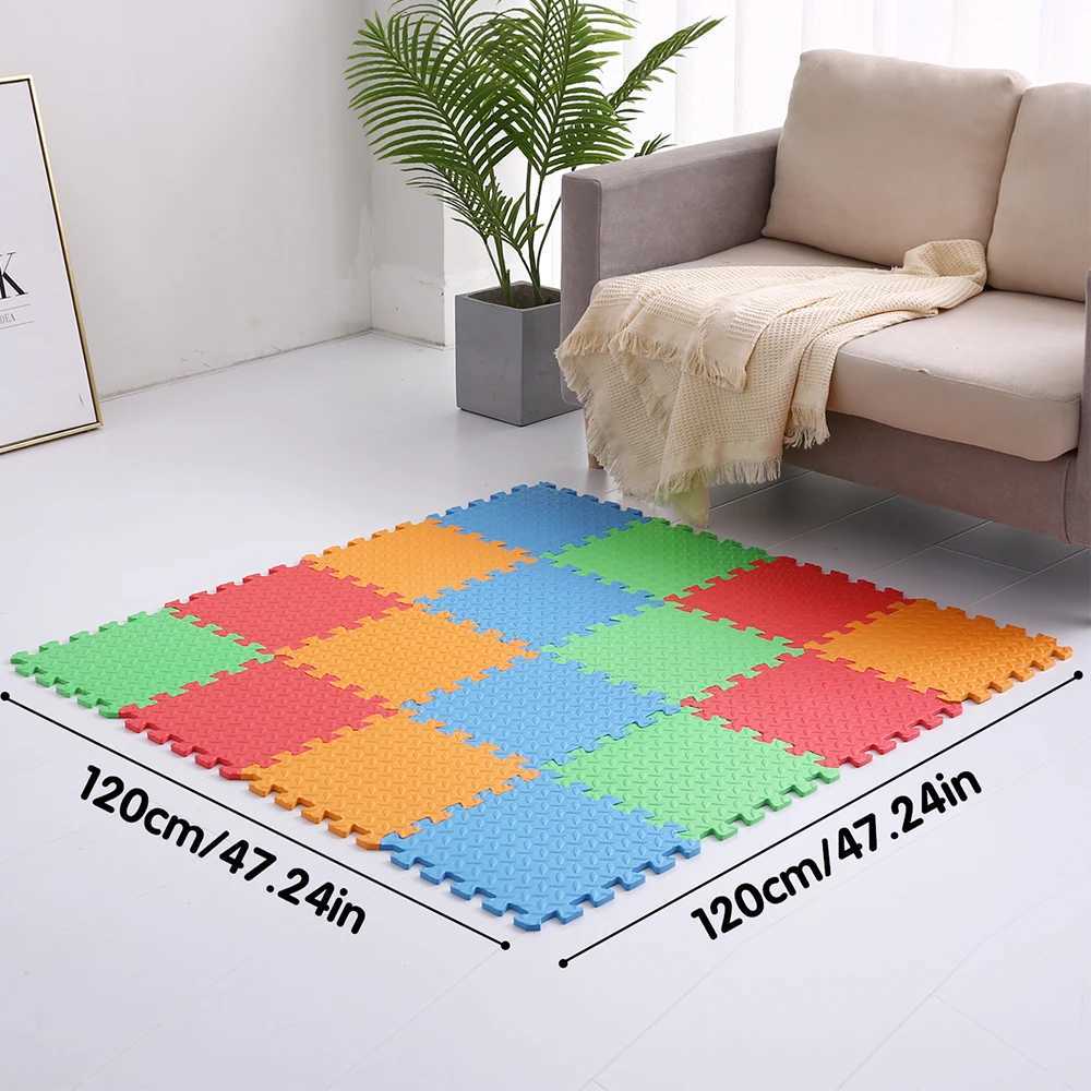04 Inch16pcs Thick Square Puzzle Mat 3030cm EVA Foam Baby Play Mat for Children Room Activities RedYellowBlueGreen C250926