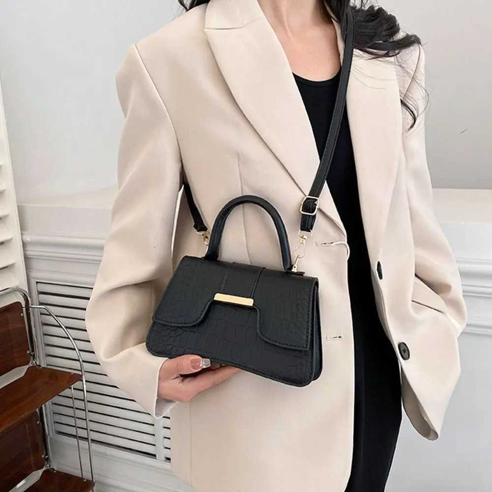 Fashion Female Shoulder Bag Alligator Pattern Small Square Bags for Women Pure Color Vintage Crossbody Bags PU Leather Handbags Z250926
