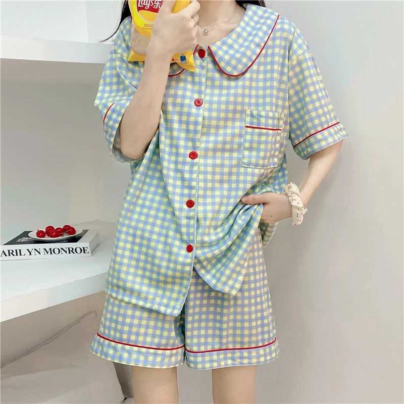 ThreePiece Set Ladies Pajamas Set ShortSleeved Plaid Senior Sense Cardigan Home Wear Simple Christmas Girl Sleepwear Winter Z250925