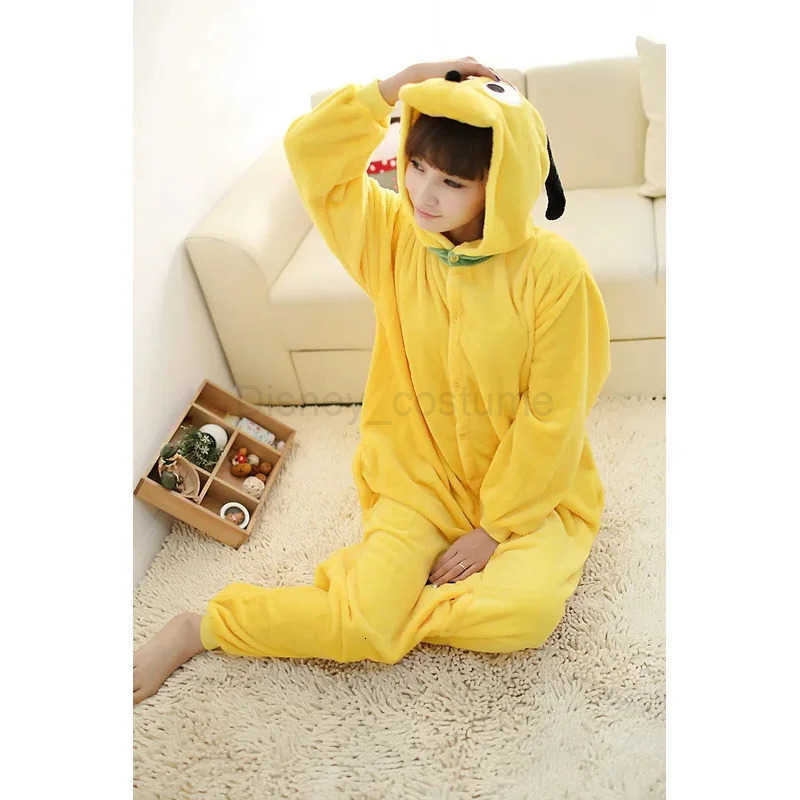 Disney Pluto Cosplay Costume Onesie Kigurumi Kids Adult Zipper Cartoon Dog Pajamas Christmas Halloween Gift Soft Homewear Pyjama H250926