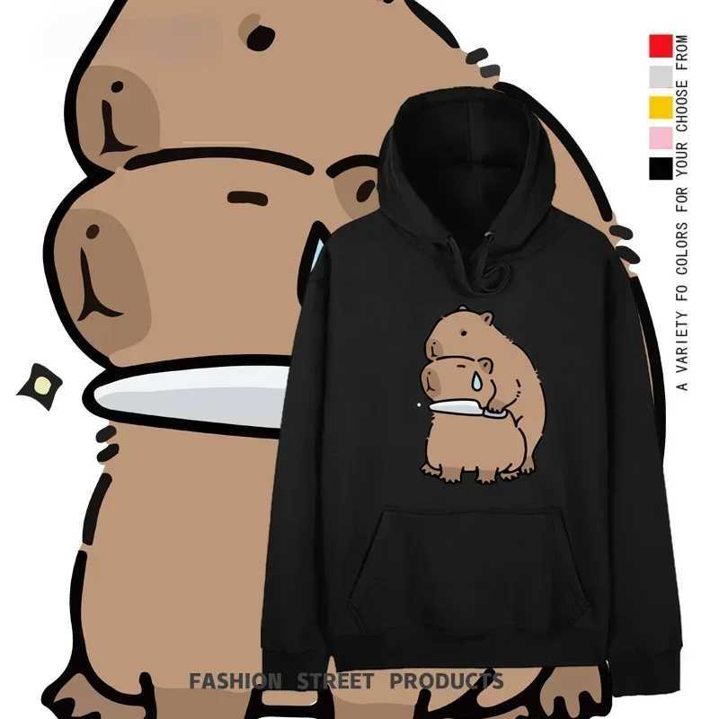 Famous Animal Kabiba Cartoon Peripheral Capybara Hoodie for Men Women Couple Clothes Hooded Jacket sweatshirt L250926