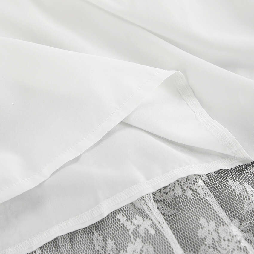 Sexy White Polyester Lace Sheer A-line 2025 Spring Summer Fashion New Long Skirt