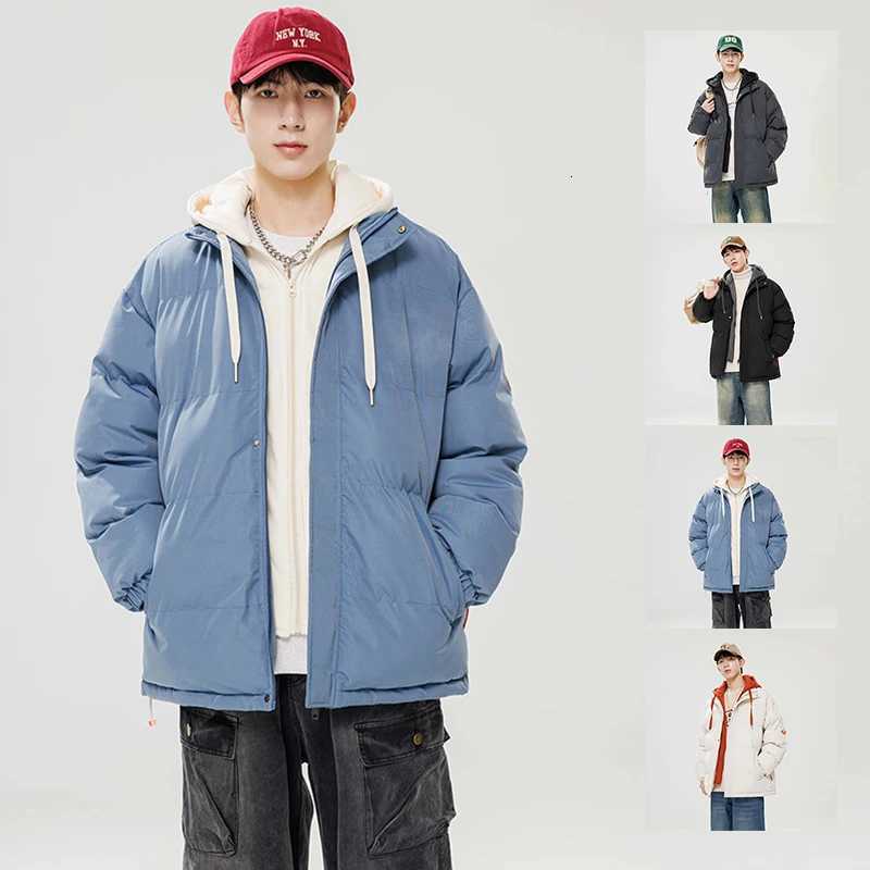 New winter mens down jackets thick coats standup collar bread jackets loose and large sized warm down cotton padded jackets W250926