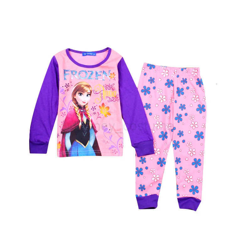 Disney New Kids Pajama Set Cotton Soft Elsa Print Loungewear Long Sleeve Pjs Sleepwear for Toddler Boys nightwear Girls nighty H250926