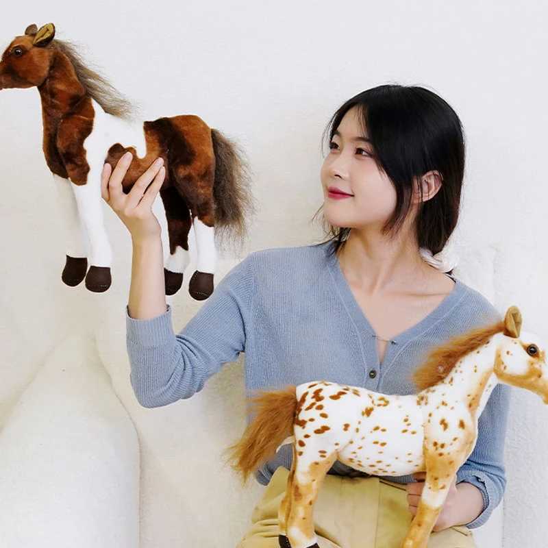 3040cm Simulation Horse Plush Toys Cute Stuffed Animal Zebra Doll Soft Realistic Horse Toy Photography Props Kids Birthday Gift C250925