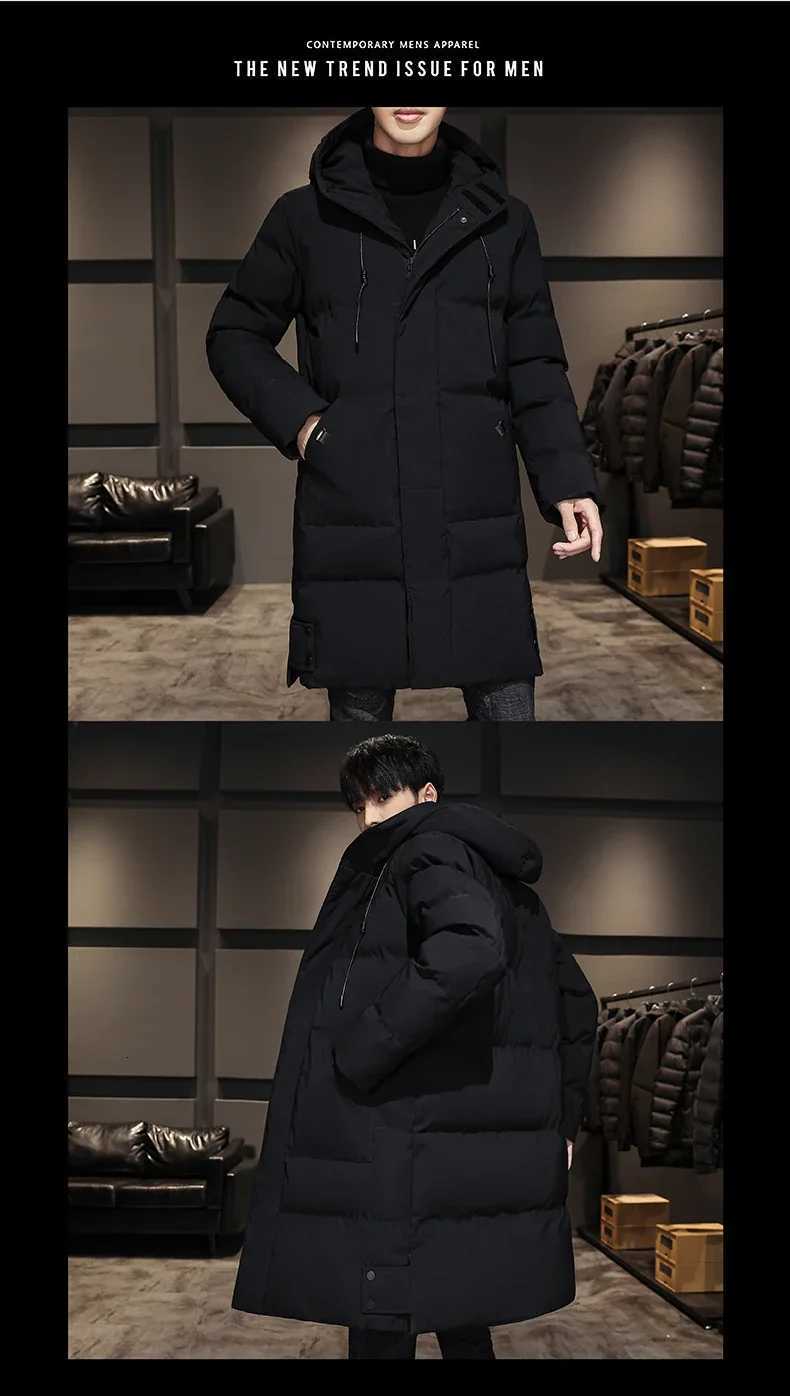 8XL 7XL Mens High Quality Hooded Jacket Black Fashion Winter Jacket Men Brand Clothing New Parka Men Thick Warm Long Coats W250926